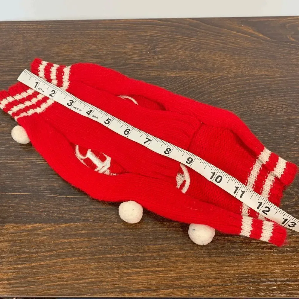 Petco Knitted Coat Dog Winter Clothes Reindeer Christmas Sweater Red White Small